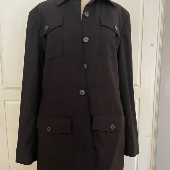 Ralph Lauren Black Wool Blend Blazer Skirt Suit Set Women's 12 Classic Statement - Picture 2 of 16